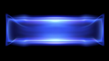 Glowing blue energy rectangle, dark background, futuristic design, website banner