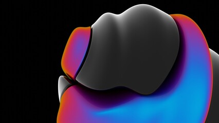 Aufkleber - Fluid black and vibrant gradient surfaces merging in a sleek abstract design, featuring bold color transitions and a modern, minimal aesthetic....
