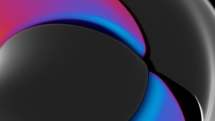 Leinwandbilder - Fluid black and vibrant gradient surfaces merging in a sleek abstract design, featuring bold color transitions and a modern, minimal aesthetic....