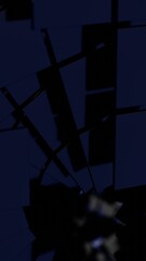 Fototapete - Glossy black cubes with rounded edges floating in a minimal composition, creating a modern, sleek, and futuristic design with smooth reflections........