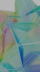 Aufkleber - A colorful polygon mesh with pastel tones and wireframe lines, forming a delicate, overlapping geometric composition that creates a modern, futuristic design........