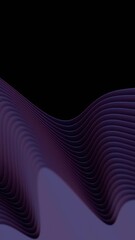 Leinwandbilder - Flowing purple wave lines forming layered curves against a black background, creating a modern and minimal abstract design with fluid motion.