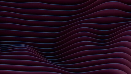 Poster - Flowing layered lines in purple and teal create a smooth, modern wave design with fluid curves and gradient transitions, evoking a minimal and futuristic aesthetic.
