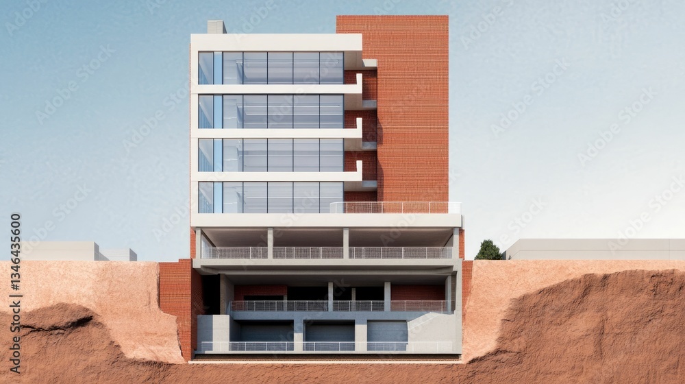 Detailed cross section diagram showcasing the structural elements and ...