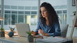 © stockbusters - Sad employee receiving email while taking notes. Closeup disappointed woman