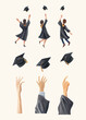 © Iuliana - Hands throwing graduation hats in the air Students in graduation gown