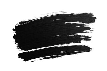 Wall Mural - black paint stroke with texture on transparent background for design