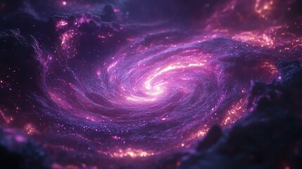 Canvas Print - cosmic swirl: a glowing purple galaxy in a dreamlike artistic style