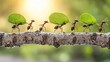 © Gilang - Ants Teamwork Carrying Leaves Branch Sunset Nature