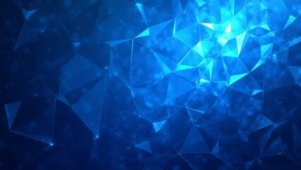 Wall Mural - Blue Abstract Triangle Network Technology Background