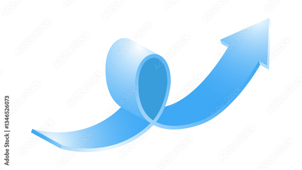 Arrow Growth Infographics. 3d Vector Timeline Chart Template. Business ...