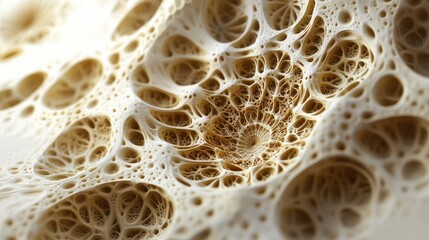 Wall Mural - beige fractal structure, detailed close-up, swirling background, science/design use