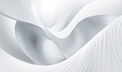 Abstract white swirling architectural design.