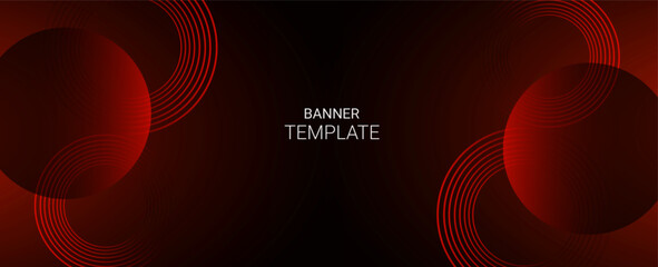 Wall Mural - abstract red background with circles