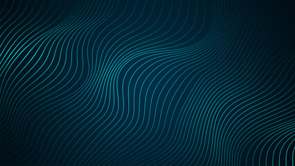 Wall Mural - The dark background is filled with neatly arranged wavy lines that are eye-catching.
