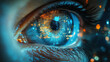 © Joker  Art - Close-up of a person's eye with a vibrant cityscape reflected in the background highlighting recruitment technology