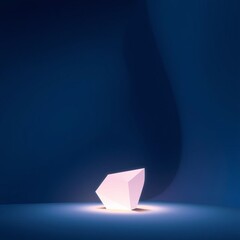 Wall Mural - Glowing geometric shape on a soft blue background