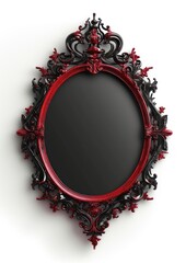 Wall Mural - the ghost in black mirror black red white background.