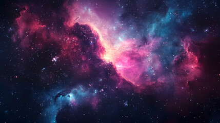 surreal space nebula with intergalactic lights wallpaper cosmic background digital art deep universe