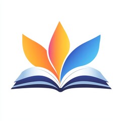Poster - The Bloom of Knowledge: An Open Book with Colorful Petals Representing Growth and Learning