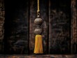 © Ai-Pixel - Golden Tassel Hanging on Dark Wooden Background