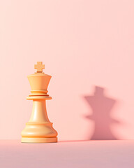 Wall Mural - Pale Orange Chess King on Pink Background