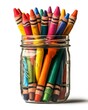 © slonme - Colorful Crayons in a Glass Jar