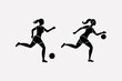 © abdurrahim89 - Woman Silhouettes of athletes running jumping and playing sports
