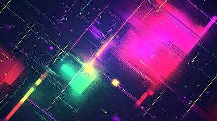 Wall Mural - abstract neon geometric background