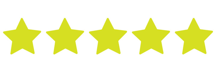 Wall Mural - five stars rating icon isolated on transparent background.
