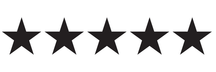 Wall Mural - five stars rating icon isolated on transparent background.