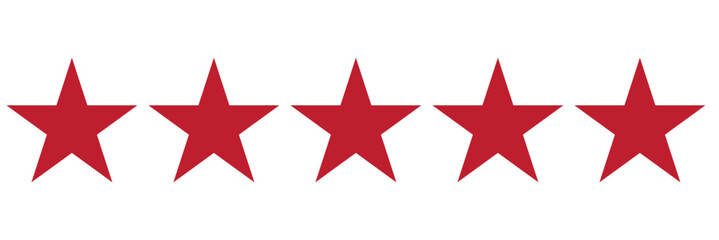 Wall Mural - five stars rating icon isolated on transparent background.