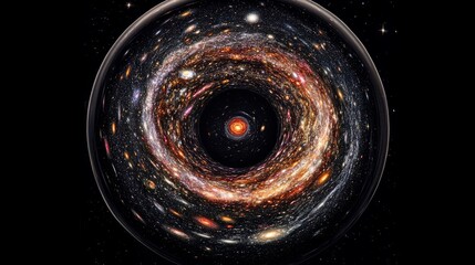 Wall Mural - A black hole at the edge of the universe, with galaxies and stars being sucked into its gravitational pull 