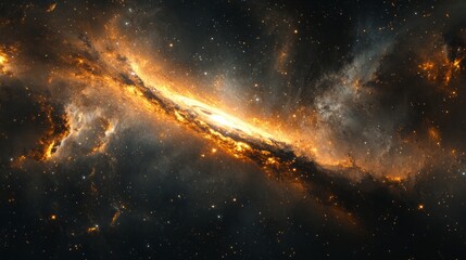 Wall Mural - A black hole in deep space, surrounded by ancient cosmic dust and distant stars