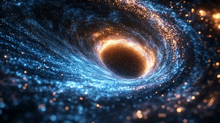 Wall Mural - A cosmic rift caused by a black hole, splitting the stars and creating a visual anomaly 