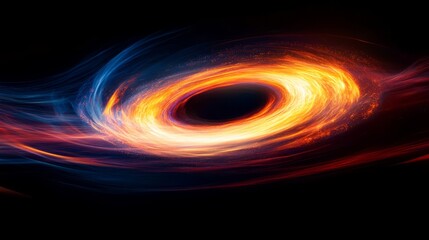 Wall Mural - A time-lapse view of a black hole bending light across the cosmos, creating a surreal visual effect 