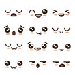© kang - Det of Funny Faces Adorable Kawaii Emoji Pack - Doodle Style Vector