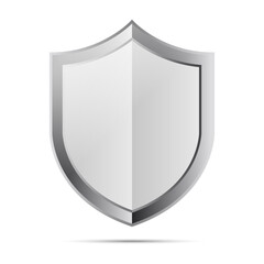 Wall Mural - silver chrome vector shield icon