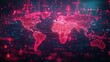 © foom7 - Global digital map, glowing red