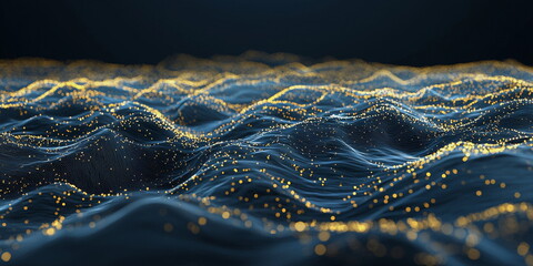 Oscillation of artificial intelligence, waves of information, concept