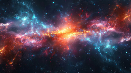 Wall Mural - Stunning cosmic galaxy explosion with bright star clusters
