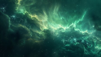 green nebula space background
