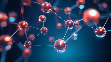 Red and Blue Spheres Connected in Network