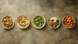 © Дар'я Солтис - Assortment of healthy food dishes. Top view. Free space for your text.