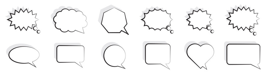 Wall Mural - modern speech bubble icons with layered design