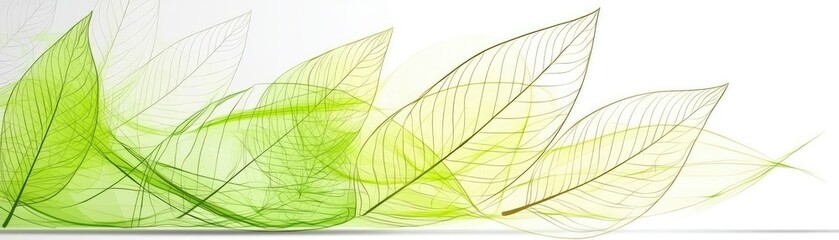 Wall Mural - Abstract Green Leaves Design
