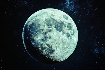 Wall Mural - Detailed Moon in Deep Space