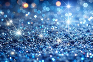 Canvas Print - blue glitter with sparkling lights and diamond texture festive background