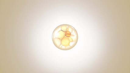 Wall Mural - 3d animation of liquid bubbles forming. a macroshot's components mix to generate a serum. a cosmetic