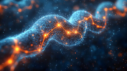 Canvas Print - high-tech digital brain concept with interconnected neurons, glowing electric signals and a futurist